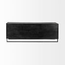 Alvin 82x20 Brown Solid Wood With Black Metal Frame 3 Drawer 2 Cabinet Door Sideboard - Default Title