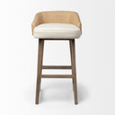 Monmouth 305 Seat Height CreamBeige Fabric Seat Brown Wood Frame Bar Stool - Default Title