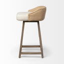 Monmouth 305 Seat Height CreamBeige Fabric Seat Brown Wood Frame Bar Stool - Default Title