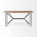 Papillion IV 60L x 26W Natural Solid Wood and Live Edge Iron Office Desk - Default Title