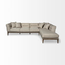 Denali III Beige Upholstered Wooden Frame Sectional - Default Title