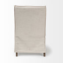 Elbert II Cream Fabric Slip-Cover Brown Wood Frame Dining Chair - Default Title