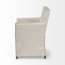 Elbert II Cream Fabric Slip-Cover Brown Wood Frame Dining Chair - Default Title