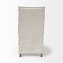 Elbert I Cream Fabric Slip-Cover Brown Wooden Base Dining Chair - Default Title