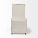 Elbert I Cream Fabric Slip-Cover Brown Wooden Base Dining Chair - Default Title