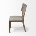 Tenton I Grey Fabric Wrap Brown Wooden Base Dining Chair - Default Title