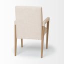 Palisades Cream Fabric Wrap Brown Wood Frame Dining Chair - Default Title