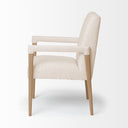 Palisades Cream Fabric Wrap Brown Wood Frame Dining Chair - Default Title