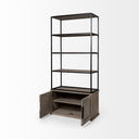 Braxton II Light Brown Wood and Iron Three Shelf Shelving Unit 415L x 185W x 9 - Default Title