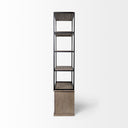 Braxton II Light Brown Wood and Iron Three Shelf Shelving Unit 415L x 185W x 9 - Default Title
