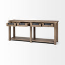 Harrelson III 72L x 18W Brown Wood 4 Drawer Console Table - Default Title