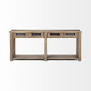 Harrelson III 72L x 18W Brown Wood 4 Drawer Console Table - Default Title