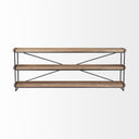 Trey I 80L x 16W Brown Wood and Black Iron Console Table - Default Title