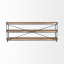 Trey I 80L x 16W Brown Wood and Black Iron Console Table - Default Title
