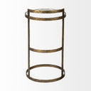Reimer 15L x 15W Gold Round Glass Top WMetal Frame Accent Table - Default Title