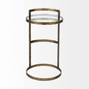 Reimer 15L x 15W Gold Round Glass Top WMetal Frame Accent Table - Default Title