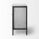Savannah White Fir Veneer w Gray Metal 2-Door Accent Cabinet - Default Title