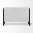 Savannah White Fir Veneer Gray Metal 3-Door Accent Cabinet - Default Title