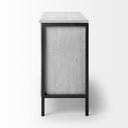 Savannah White Fir Veneer Gray Metal 3-Door Accent Cabinet - Default Title