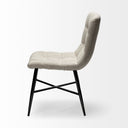 Barrow I Beige Fabric Wrap Black Metal Frame Dining Chair - Default Title