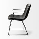 Sawyer II Black Faux-Leather Seat Black Iron Frame Dining Chair - Default Title