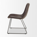 Sawyer I Dark Brown Faux-Leather Seat Black Iron Frame Dining Chair - Default Title
