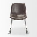 Sawyer I Dark Brown Faux-Leather Seat Black Iron Frame Dining Chair - Default Title
