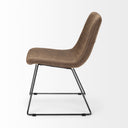 Sawyer I Brown Faux-Leather Seat BlackIron Frame Dining Chair - Default Title
