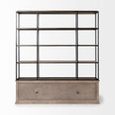 Braxton I Light Brown Wood and Iron Three Shelf Shelving Unit 815L x 185W x 90 - Default Title