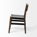 Nell I Black Iron Seat Solid Brown Wooden Base Dining Chair - Default Title