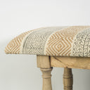 Greenfield II 59L x 14W Patterned Tan Upholstered Wood Frame Accent Bench - Default Title