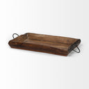 Durone Set of 2 Brown Wooden Live Edge Serving Trays - Default Title