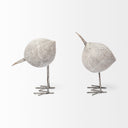 Snipe I 6L x 6W Off-White Resin Bird Ornament W Metal Feet - Default Title