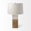 Woodrow 223H Light Brown Wood w White Accent Table Lamp - Default Title
