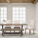 Mackenzie I Cream Plush Linen Covering Ash Solid Wood Base Dining Chair - Default Title