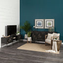 Hogarth I Dark Brown Solid Wood TV Stand Media Console with Storage TV up to 81 - Default Title