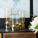 Adriatic I Small Brushed Gold Metal Glass Vase - Default Title