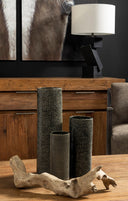 Kona III Large BlackGold Cylindrical Ceramic Vase - Default Title