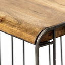 Seagram 256 Seat Height Brown Wood Seat Black Metal Frame Stool - Default Title