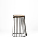 Seagram 256 Seat Height Brown Wood Seat Black Metal Frame Stool - Default Title