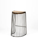Seagram 305 Seat Height Brown Seat Black Metal Frame Stool - Default Title