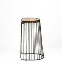 Seagram 305 Seat Height Brown Seat Black Metal Frame Stool - Default Title