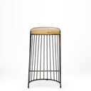 Seagram 305 Seat Height Brown Seat Black Metal Frame Stool - Default Title