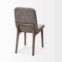 David Grey Fabric Wrap Medium Brown Wood Base Dining Chair - Default Title
