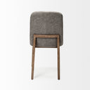 David Grey Fabric Wrap Medium Brown Wood Base Dining Chair - Default Title