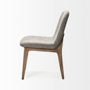 David Grey Fabric Wrap Medium Brown Wood Base Dining Chair - Default Title