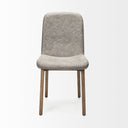 David Grey Fabric Wrap Medium Brown Wood Base Dining Chair - Default Title