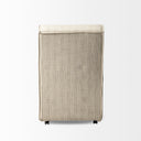 Damon Fully Upholstered Cream-Toned Fabric Dining Chair on Casters - Default Title