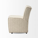 Damon Fully Upholstered Cream-Toned Fabric Dining Chair on Casters - Default Title
