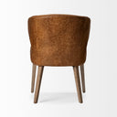 Niles 225L x 240W x 320H Brown Faux Leather Seat WBrown Wooden Legs Wingback Dining Chair - Default Title